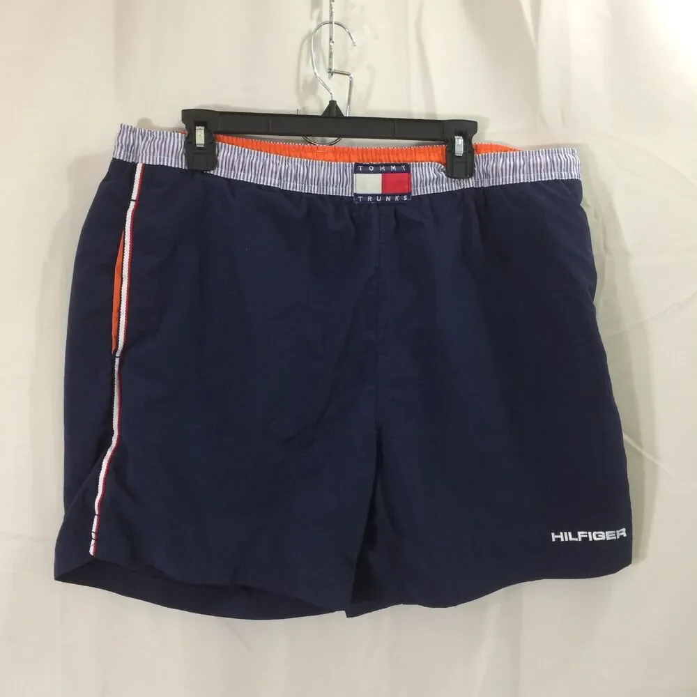 Vintage Y2K Tommy Hilfiger Tommy Trunks Swim Shorts Large Navy